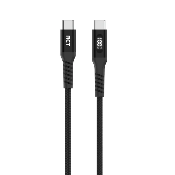 RCT USBC-USBC 2M?Sync & Charge Cable (Black with LED Display
