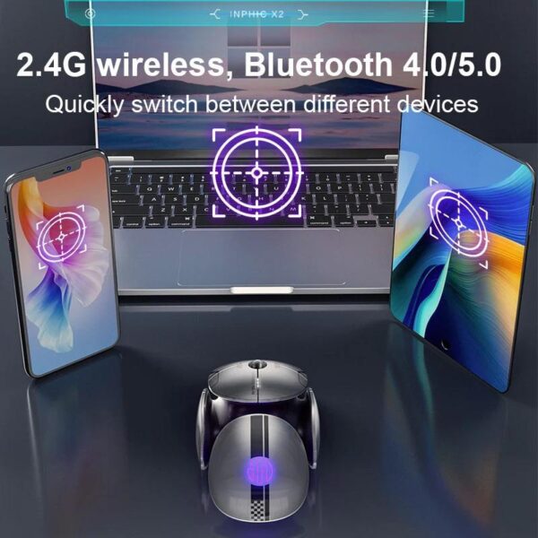 2.4G+ BT 5.0/4.0 RECHARGEABLE MOUSE