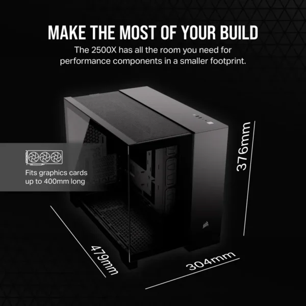 iCUE 2500X Micro ATX Black Dual Chamber PC Case