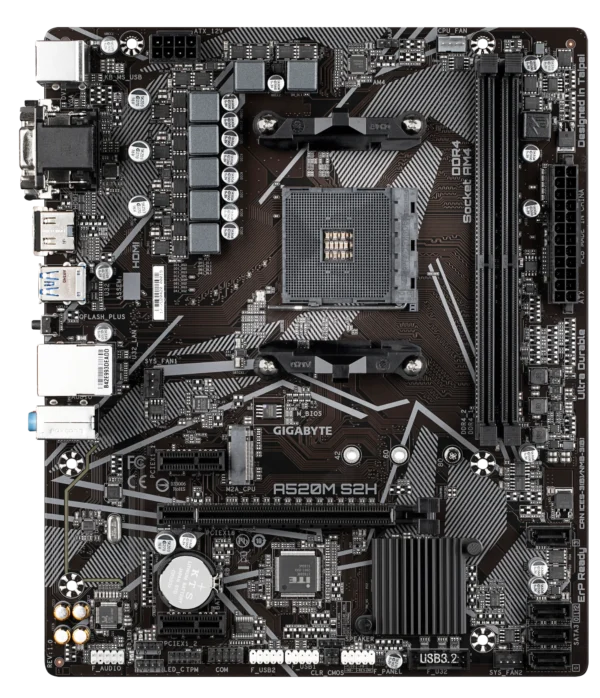 GIGABYTE Motherboard AMD A520M-S2H for 3rd/4th/5th Generatio
