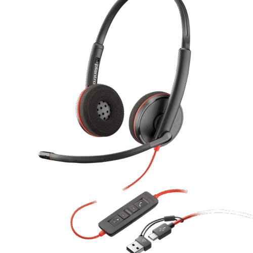 Poly Blackwire 3210 Monaural USB-C Headset +USB-C/A Adapter