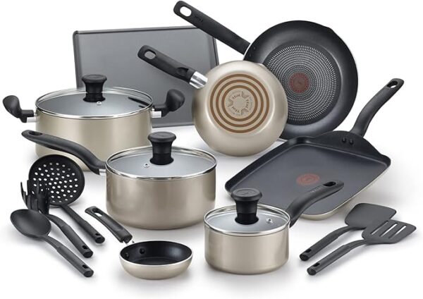 Tefal Culinaire 16Piece Nonstick Champagne Cookware Set