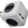 GREY MULTI SOCKET CUBE WITH USB