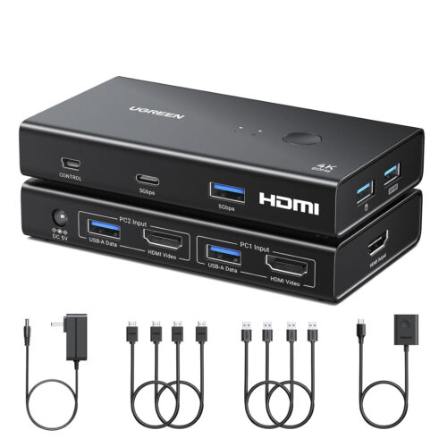 6941876244522_AK502-45452_01.jpeg UGreen 2-In-1 HDMI KVM Switch 4 USB Ports 4K@60Hz?Black