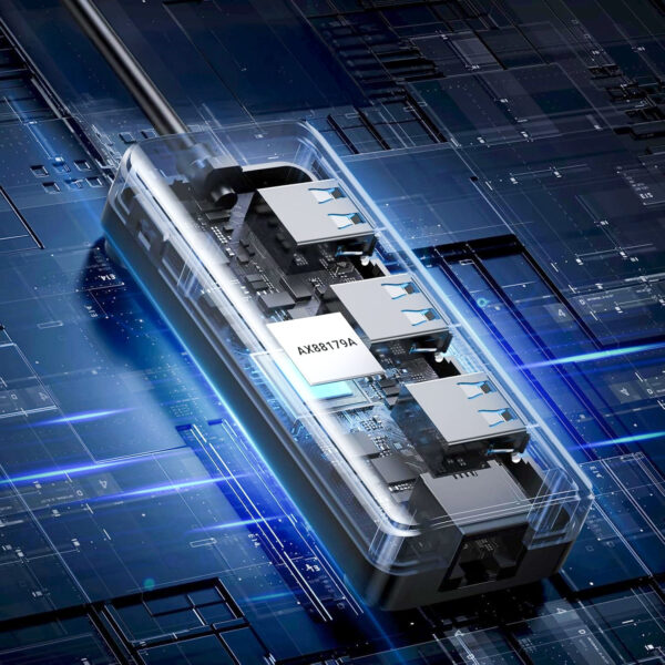 6957303822652_20265-20265_LS_02.jpg UGreen USB Type-A Male to Ethernet Adapter with 3-Port USB H