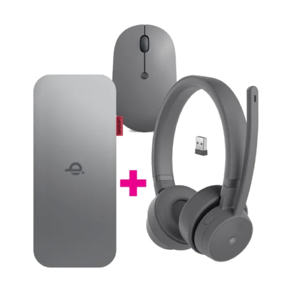 Lenovo Go Wired ANC Headset + Wireless Mobile Power Bank + Wireless Mouse Bundle