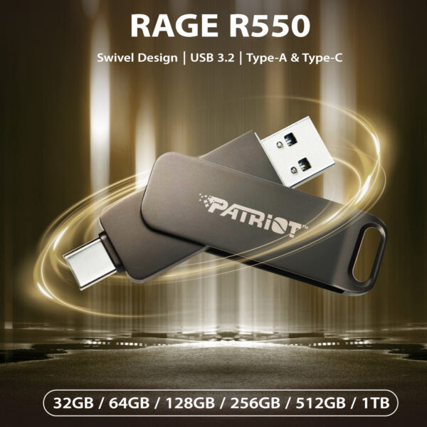 PE128GR550DSAD_Patriot-Rage-R550-128GB-USB3.2-Swing-Type-A-to-C-Flash-Drive_wr_05.jpg Patriot Rage R550 128GB USB3.2 Swing Type A to Type-C Flash