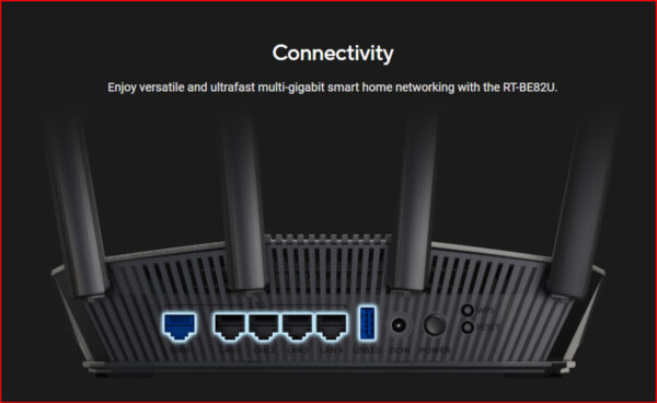 ASUS RT-BE82U Wi-Fi 7 Dual-Band 2.5GbE Router-Black