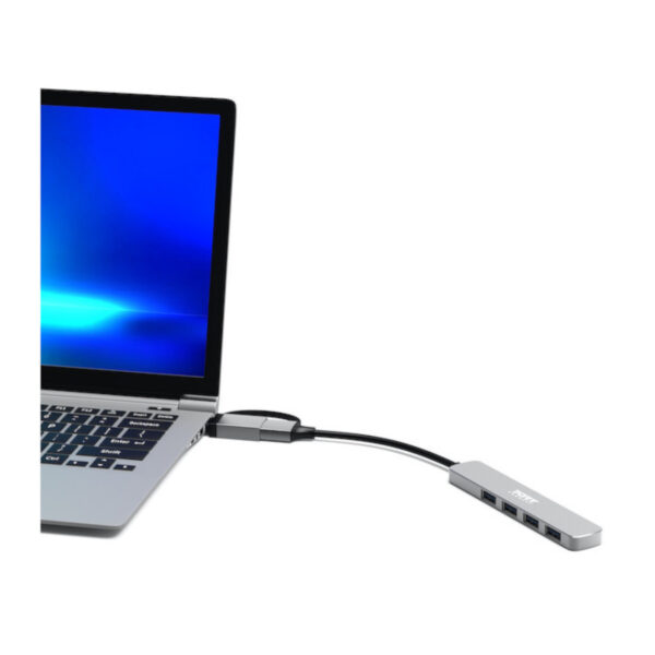Port Connect USB Type-C to 4-port USB-A 3.0 Hub
