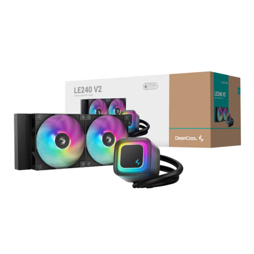 R-LE240-BKAMMC-G-2_DeepCool-LE240-V2-240mm-ARGB-AIO-CPU-Liquid-Cooler-Black_wr_01.jpg DeepCool LE240 V2 240mm ARGB AIO CPU Liquid Cooler