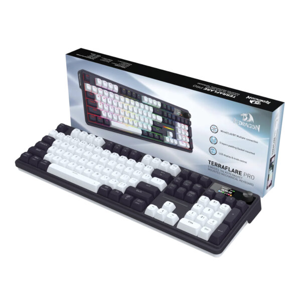 Redragon K762WB-RGB-PRO LCD Full-size Gasket Mechanical Keyb