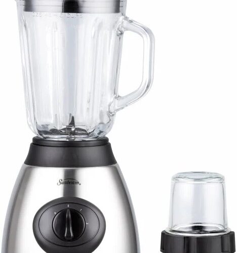Sunbeam 1.5 Litre Glass Jar Stainless Steel Blender With Gri