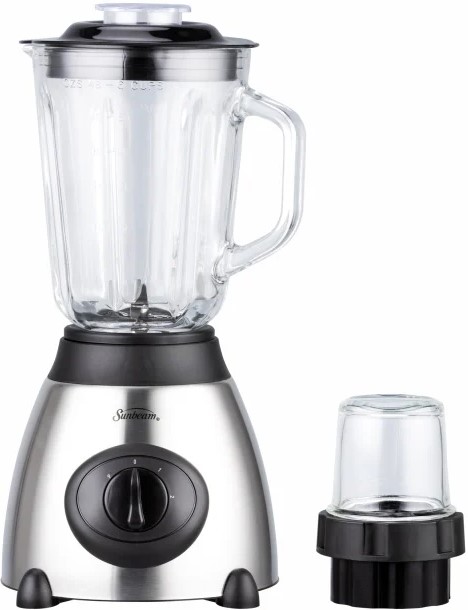 Sunbeam 1.5 Litre Glass Jar Stainless Steel Blender With Gri