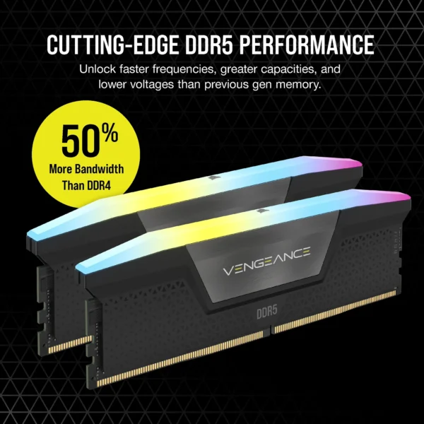 CORSAIR VENGEANCE RGB DDR5 16GB (2 x 8GB) DDR5 5200 CL40-40-