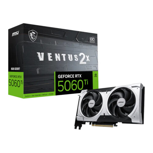 RTX5060TIVENTUS2XOCPLU_MSI-GeForce-RTX-5060-Ti-VENTUS-2X-OC-PLUS-8GB-GDDR7-Graphics-Card_wr_01a.jpg MSI Nvidia GeForce RTX 5060TI VENTUS 2X OC PLUS 8GB Graphics