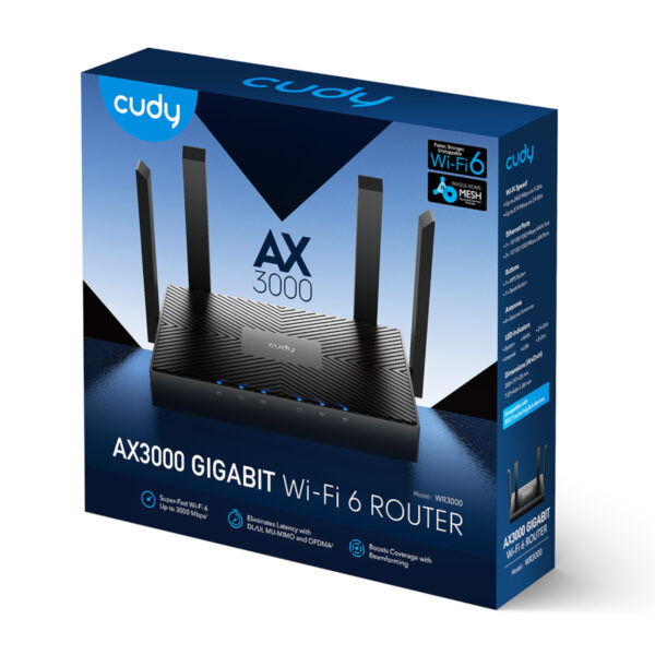 Cudy AX3000 5-Port Gigabit Dual-Band Wi-Fi 6 Mesh Router