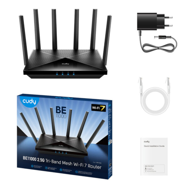 Cudy BE6500 Wi-Fi 7 Dual-Band Router with 2.5Gb WAN-Black