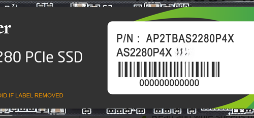 Apacer AS2280P4X M.2 PCIe 512GB SSD