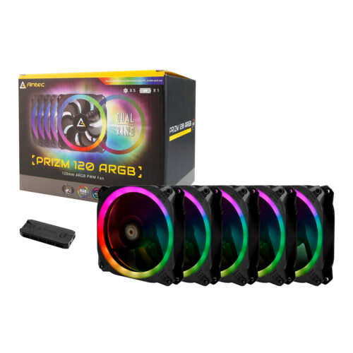 Antec Prizm 120 ARGB Case Fan 5 Pack + Controller
