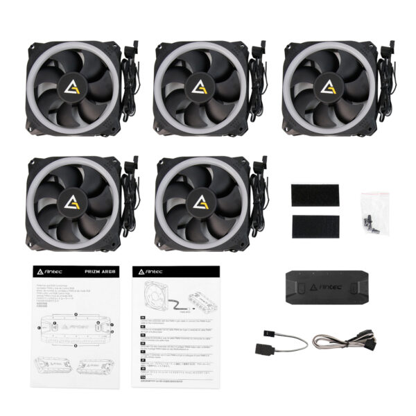 Antec Prizm 120 ARGB Case Fan 5 Pack + Controller
