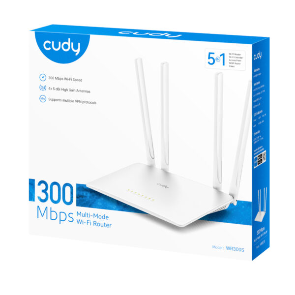 Cudy WR300S 300Mbps 5-Port Wi-Fi 4 Router