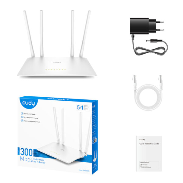 Cudy WR300S 300Mbps 5-Port Wi-Fi 4 Router
