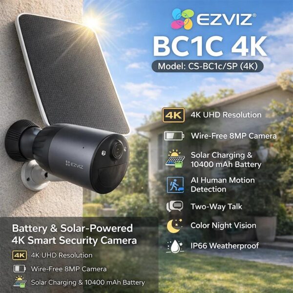 EZVIZ BC1C 4K WIFI KIT INCL SOLAR PANEL