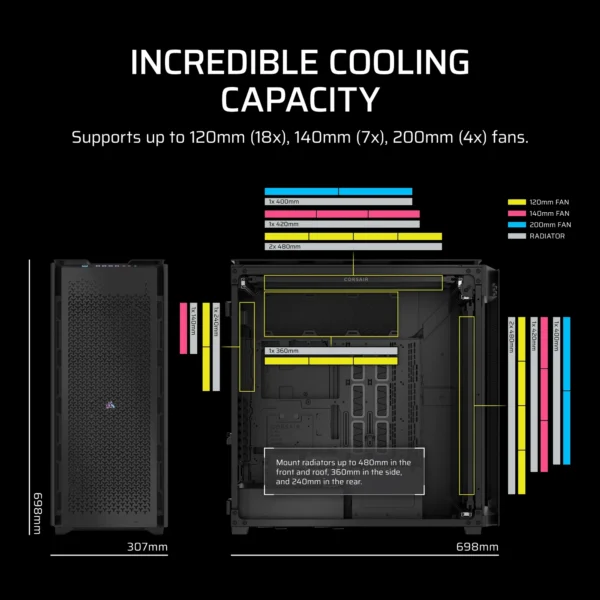 iCUE LINK 9000D AIRFLOW Tempered Glass Super-Tower