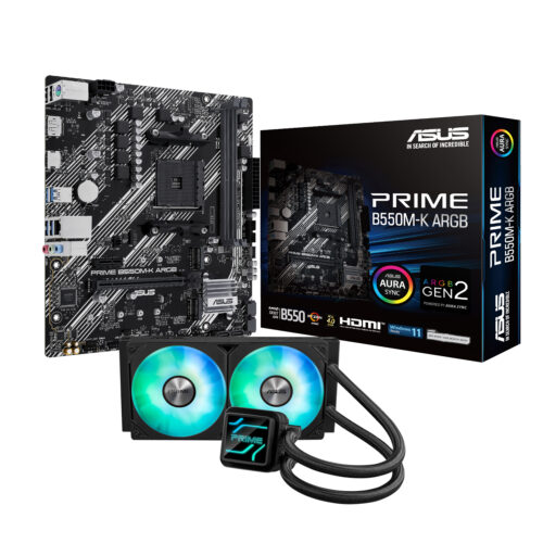 Asus PRIME B550M-K ARGB AM4 and Asus Prime LC 240 ARGB Liqui