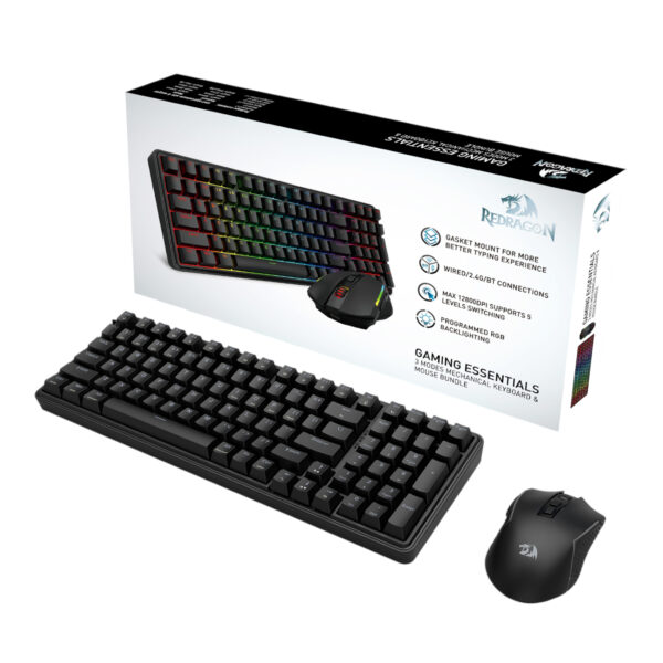 Redragon S162 RGB 3-Mode Wireless Mechanical Gaming Keyboard