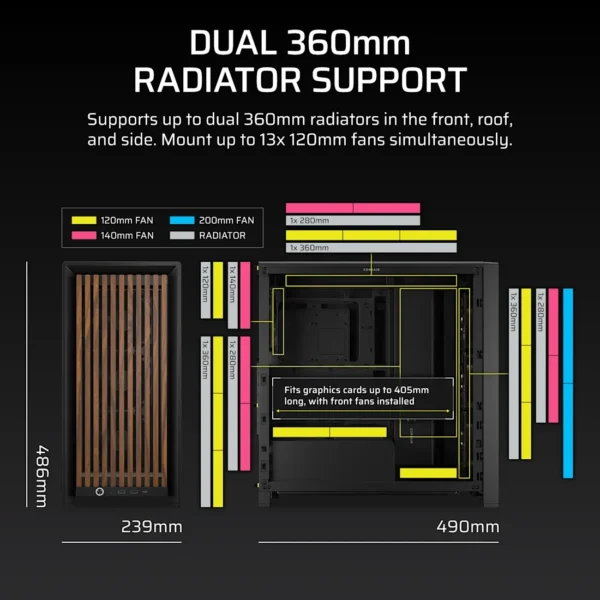 FRAME 4000D RS WOOD Modular High Airflow Mid-Tower PC Case