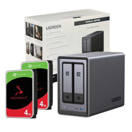 UGreen NASync DXP2800 2 Bay NAS with Seagate Ironwolf NAS 8T