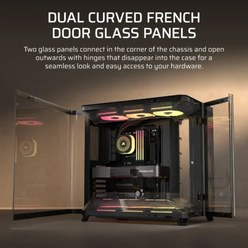 CC-9011320-WW-1 AIR 5400 LX-R RGB iCUE LINK Triple Chamber Mid-Tower PC Case