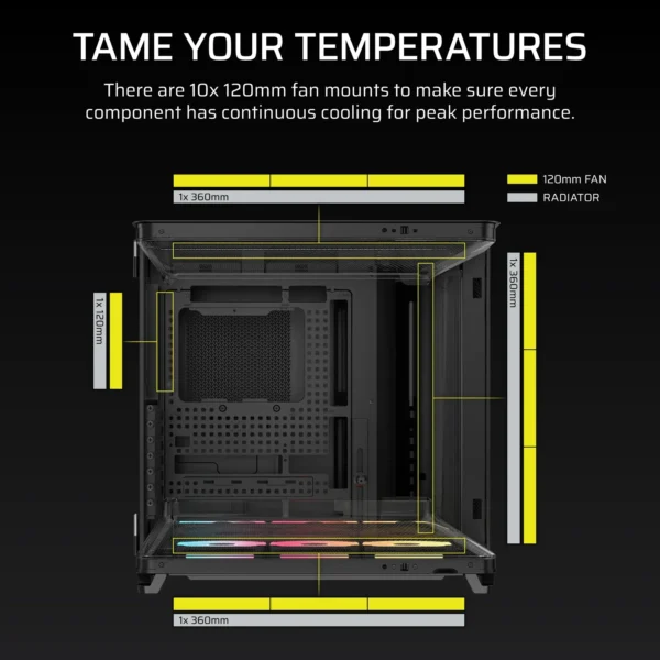 AIR 5400 LX-R RGB iCUE LINK Triple Chamber Mid-Tower PC Case