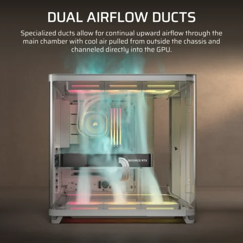 CC-9011321-WW-1 AIR 5400 LX-R RGB iCUE LINK Triple Chamber Mid-Tower PC Case