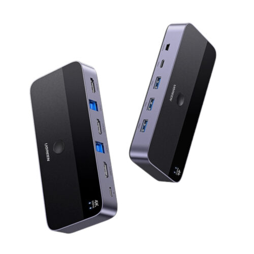CM664-15707_UGREEN-4K@60Hz-HDMI-KVM-Switch-2-In-1-Out_wr_01b.jpeg UGREEN 4K@60Hz HDMI KVM Switch (2 In 1 Out)-Grey