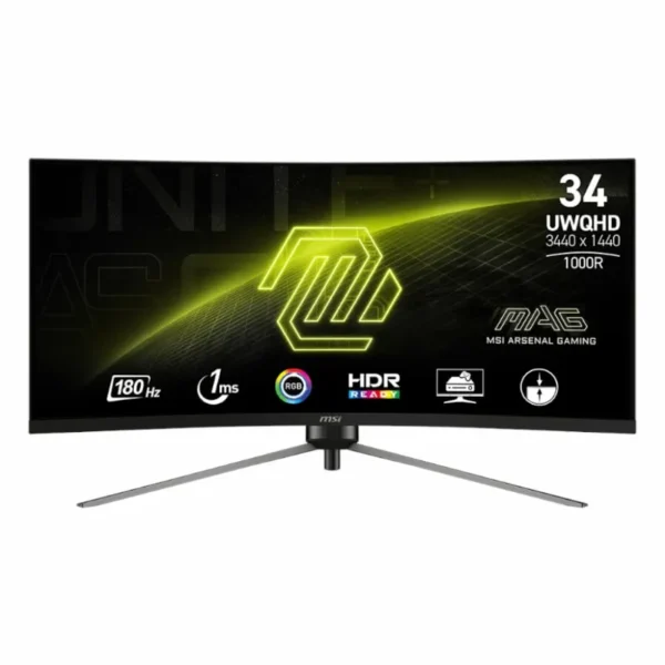 MAG-345CQR-1 MSI MAG345CQR 34 Curved Gaming Monitor 3440x1440 (UWQHD) VA 1ms 180Hz