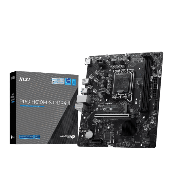 PROH610M-SDDR4II_MSI_PRO_H610M-S_DDR4_II_LGA1700_M-ATX_Mo_wr_01.png MSI PRO H610M-S DDR4 II LGA1700 M-ATX Motherboard