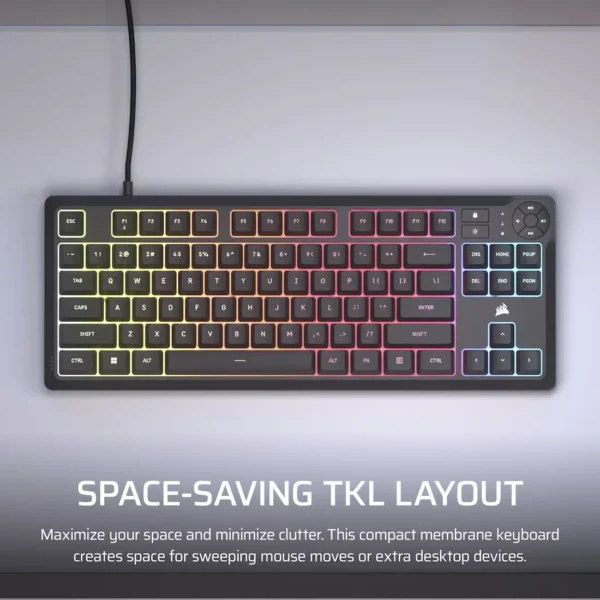 CORSAIR K55 CORE TKL RGB Wired Gaming Membrane Keyboard with
