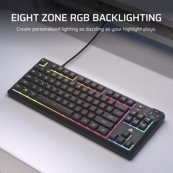 CORSAIR K55 CORE TKL RGB Wired Gaming Membrane Keyboard with