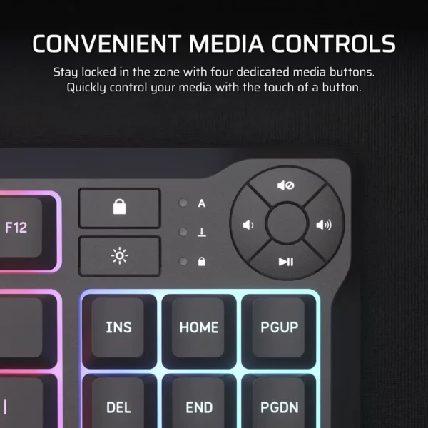 CORSAIR K55 CORE TKL RGB Wired Gaming Membrane Keyboard with