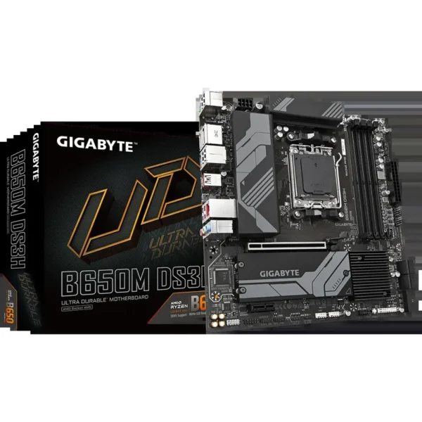 GA-B650M-DS3H-2.webp GIGABYTE Motherboard AMD B650 Chipset for AMD AM5; 4x Dual DDR5; 2x M2; 1x HDMI 2x DP.