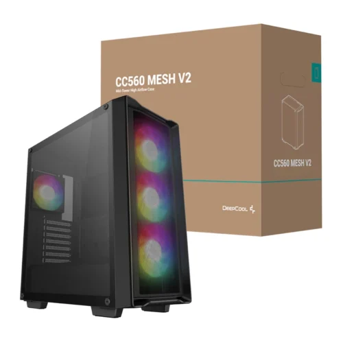 DeepCool CC560 MESH V2 ATX Mid Tower Airflow Gaming Chassis - R-CC560-BKAMA4-G-2