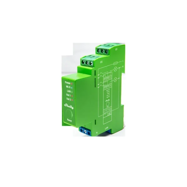 Shelly Pro Dimmer 2PM Professional Two-Channel DIN-Rail Mountable Dimmer With Power Monitoring
