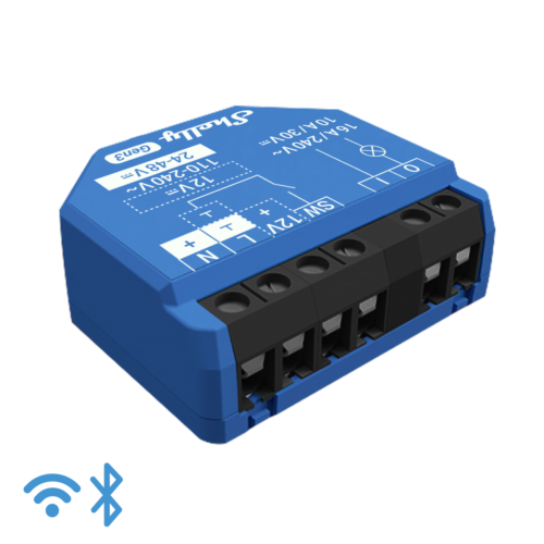 SHELLY20120GEN3-1.png Shelly 1 Gen3, Wi-Fi-Operated Smart Switch to Control Remotely a Wide Range of Home Appliances and Office Equipment