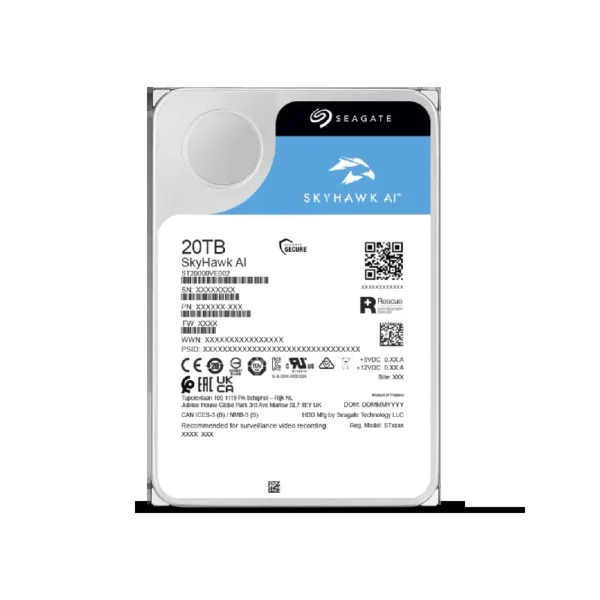 Seagate SkyHawk AI 20TB Surveillance HDD | SATA 6Gb/s | 7200RPM