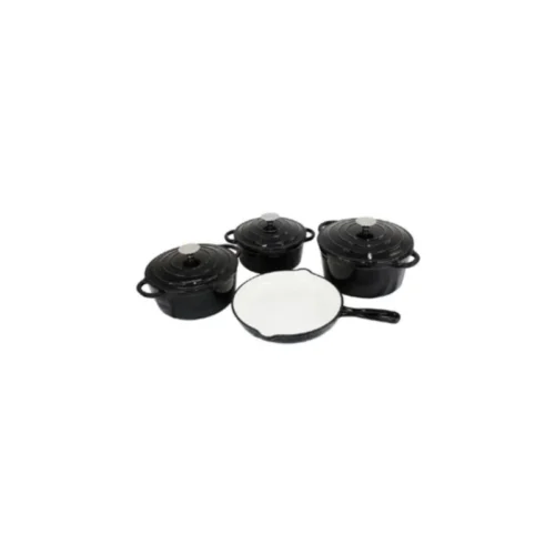 TH184-BLK-1.webp Totally 7 Piece Black Cast iron Cookware Set