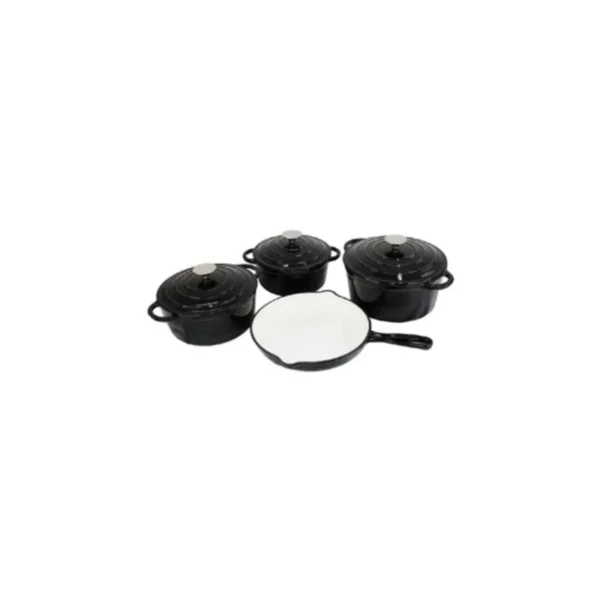 TH184-BLK-1.webp Totally 7 Piece Black Cast iron Cookware Set