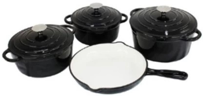 big_TH184-BLK-1.jpg Totally 7 Piece Black Cast iron Cookware Set