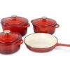 big_TH184-RED-2.jpg Totally 7 Piece Red Cast iron Cookware Set